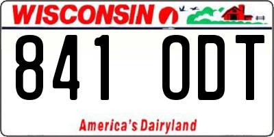 WI license plate 841ODT