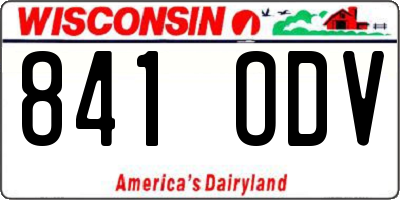 WI license plate 841ODV