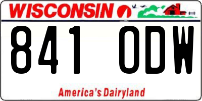 WI license plate 841ODW