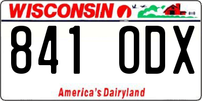 WI license plate 841ODX