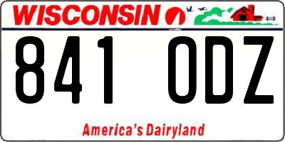 WI license plate 841ODZ