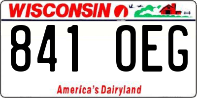 WI license plate 841OEG