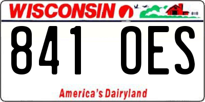 WI license plate 841OES