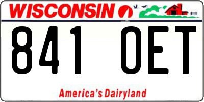 WI license plate 841OET
