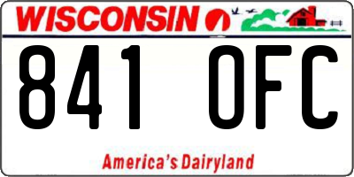 WI license plate 841OFC