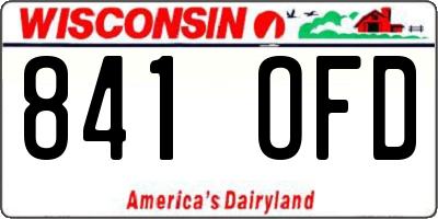 WI license plate 841OFD