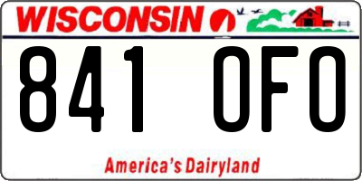 WI license plate 841OFO