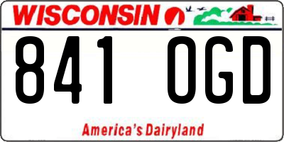 WI license plate 841OGD