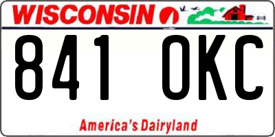 WI license plate 841OKC