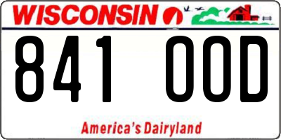WI license plate 841OOD
