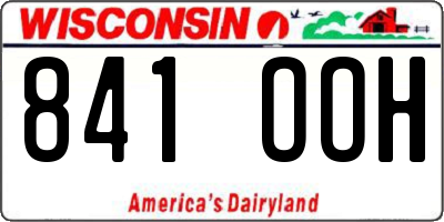 WI license plate 841OOH