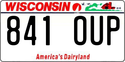 WI license plate 841OUP
