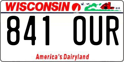 WI license plate 841OUR