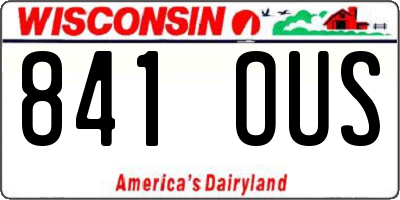WI license plate 841OUS