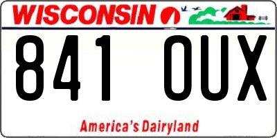 WI license plate 841OUX