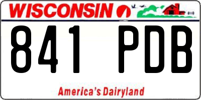 WI license plate 841PDB