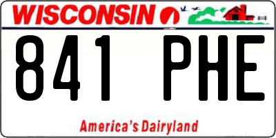 WI license plate 841PHE