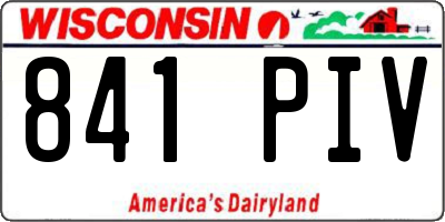 WI license plate 841PIV