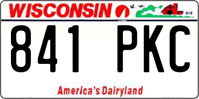 WI license plate 841PKC