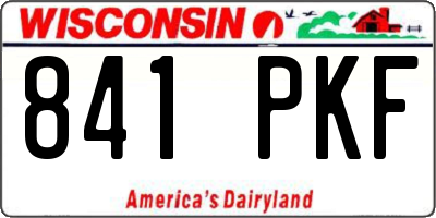 WI license plate 841PKF