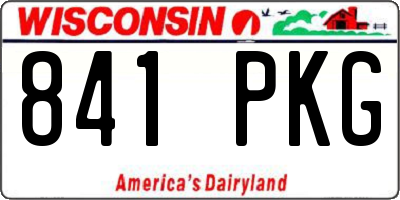 WI license plate 841PKG