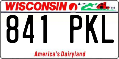 WI license plate 841PKL