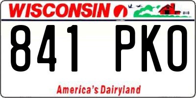 WI license plate 841PKO