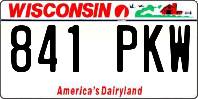 WI license plate 841PKW
