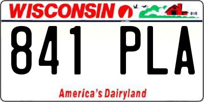 WI license plate 841PLA