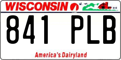 WI license plate 841PLB