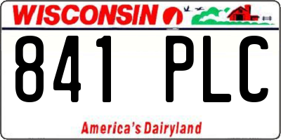 WI license plate 841PLC