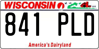 WI license plate 841PLD