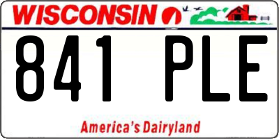 WI license plate 841PLE
