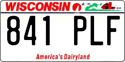WI license plate 841PLF