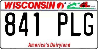 WI license plate 841PLG