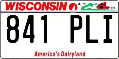 WI license plate 841PLI
