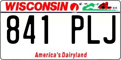 WI license plate 841PLJ