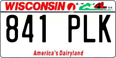 WI license plate 841PLK