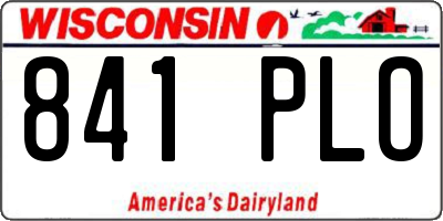WI license plate 841PLO
