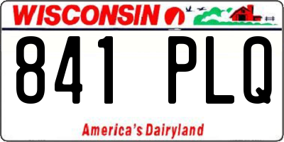 WI license plate 841PLQ