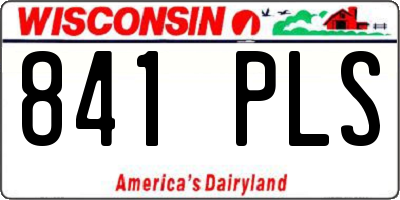 WI license plate 841PLS