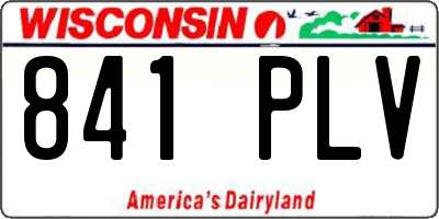 WI license plate 841PLV