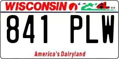 WI license plate 841PLW