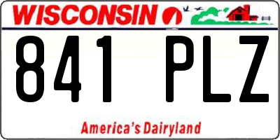 WI license plate 841PLZ