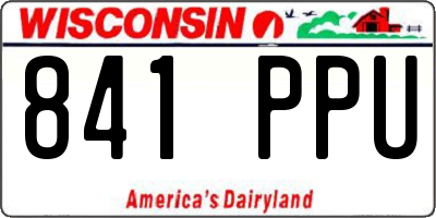 WI license plate 841PPU