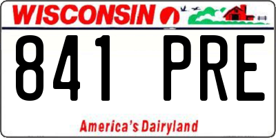 WI license plate 841PRE