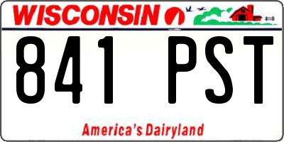 WI license plate 841PST