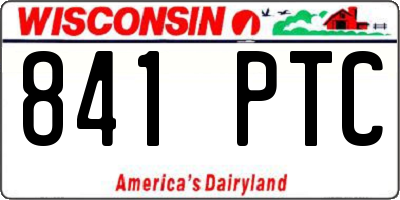 WI license plate 841PTC