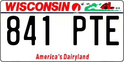 WI license plate 841PTE