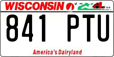 WI license plate 841PTU